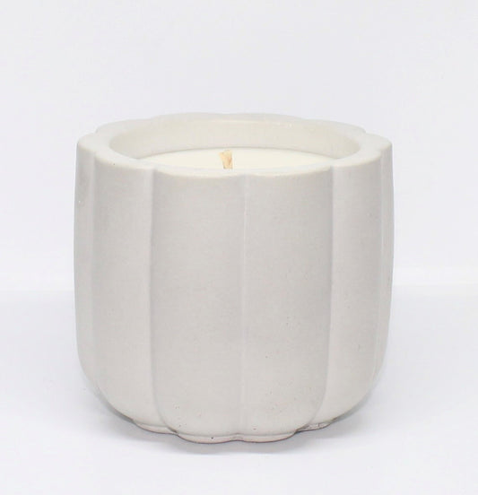 Scalloped Concrete Candle